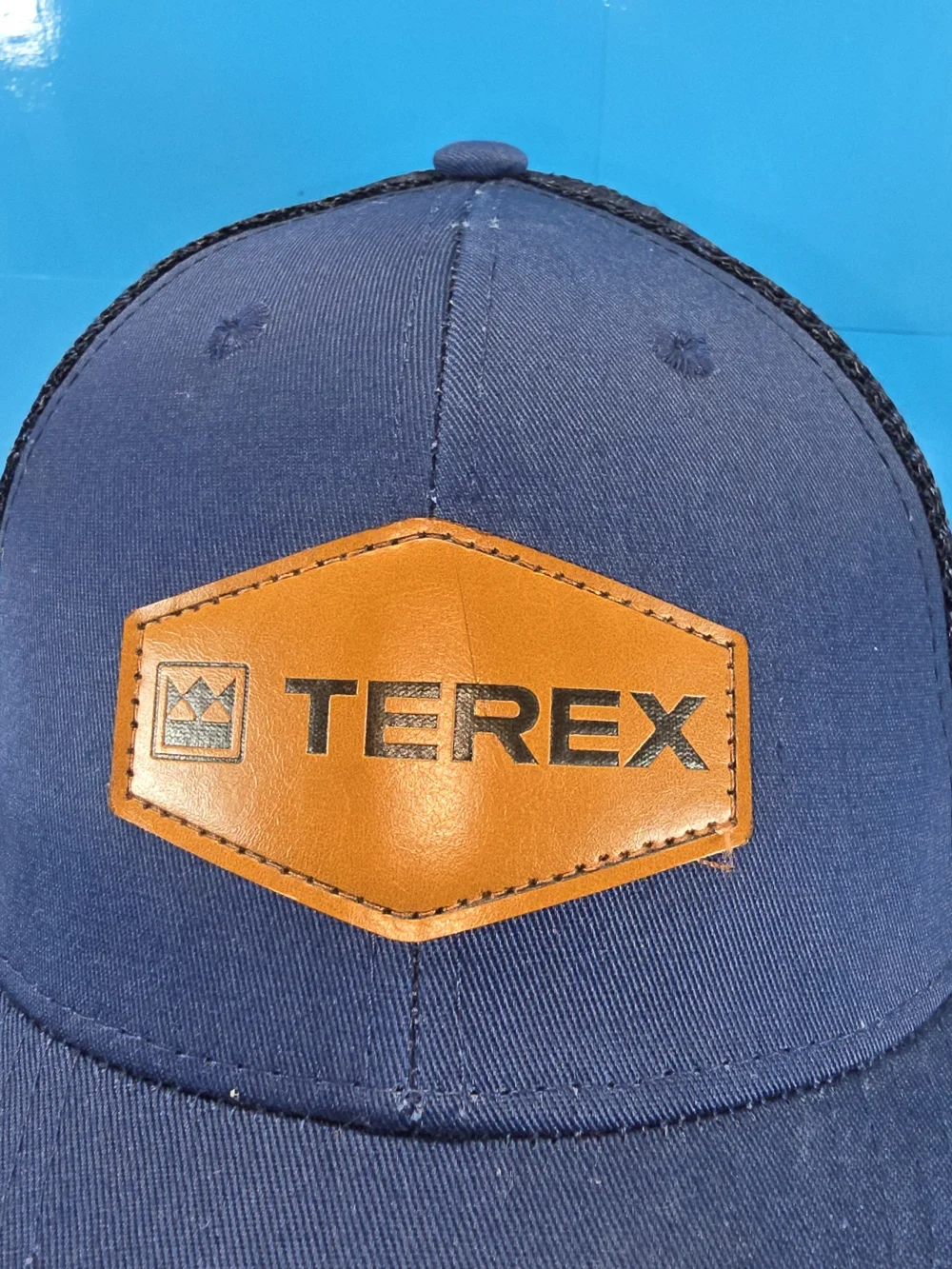 Men's Navy and Black Trucker Hat with Leather Patch